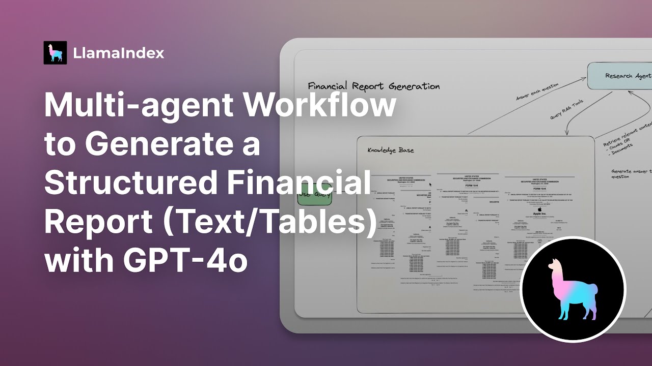 Multi-agent Workflow to Generate a Structured Financial Report (Text/Tables) with GPT-4o