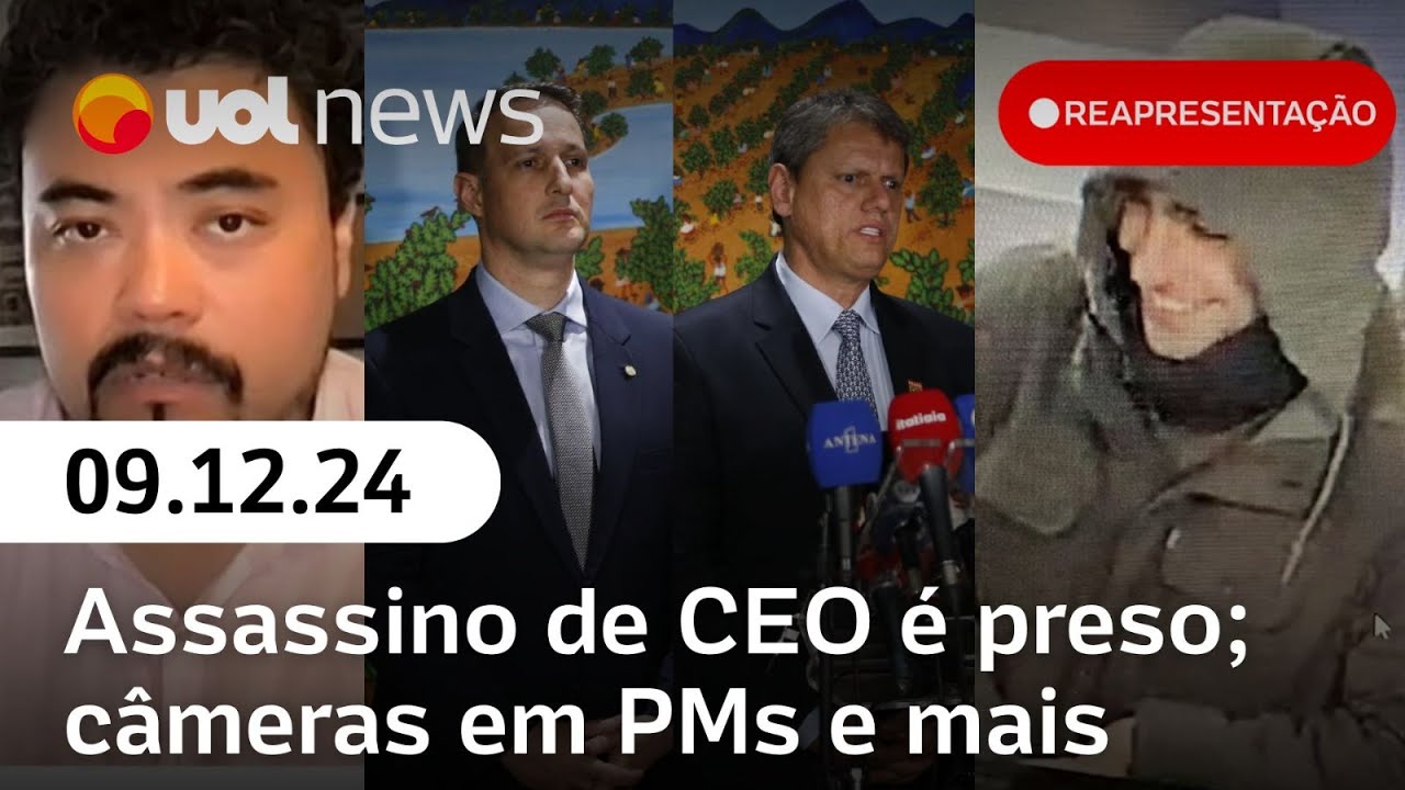 Assassino de CEO preso nos EUA; crise na Síria e câmeras de PMs em SP | Reapresentação UOL News