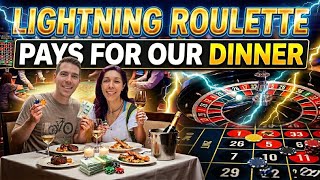 Lightning Roulette pays for our Dinner!! 🍣 🍱 
