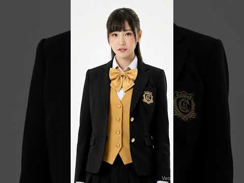 黑外套黃背心黑裙制服