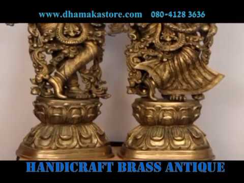 Handicrafts brass antique radha krishna idol