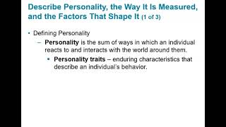 Personality in the Workplace Chapter5