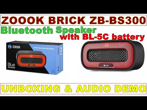 Zoook Brick ZB-BS300 Bluetooth Speaker With User Removable Battery Unboxing & Audio Demo