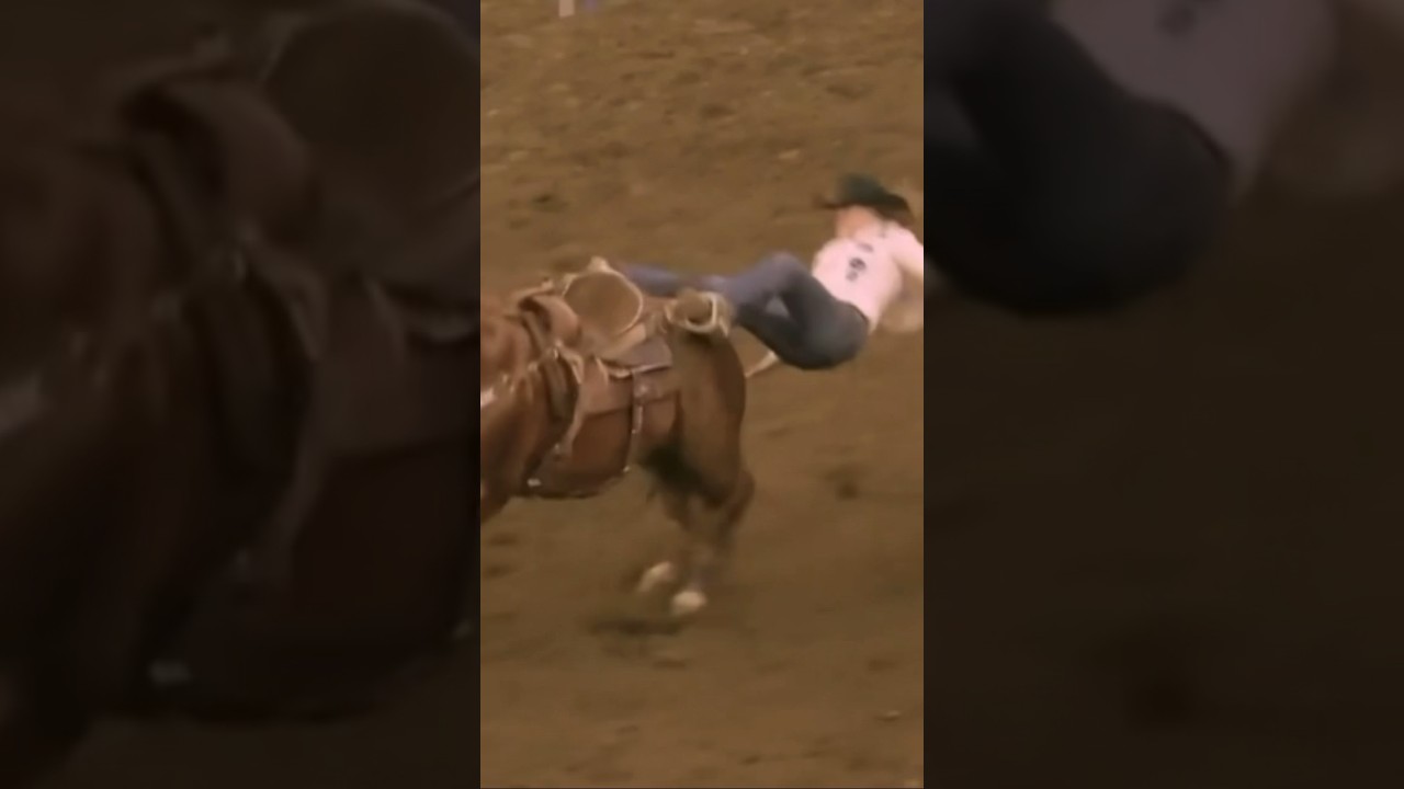 Brittany Pozzi Tonizzi has a huge wreck barrel racing #fypシ #horse #ohno #equestrian #youtube