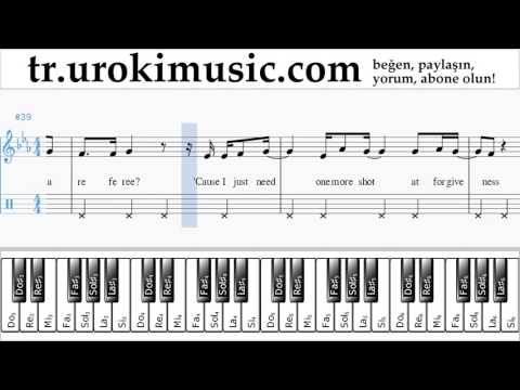 Piyano dersleri (sağ el) Justin Bieber - Sorry Notalar Eğitim Bölüm#2 um-i723