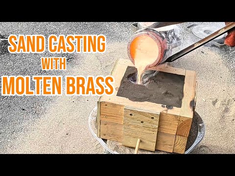 Melting Brass!  Metal Casting Brass in a greensand mold