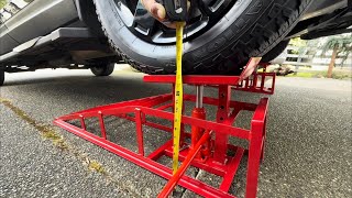 Using the GARVEE HYDRAULIC RAMPS and changing my oil on my truck! Lifted 13.5 + inches clearance!