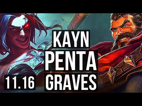 KAYN vs GRAVES (JUNGLE) | Penta, Legendary, 600+ games, 20/4/8 | NA Master | v11.16
