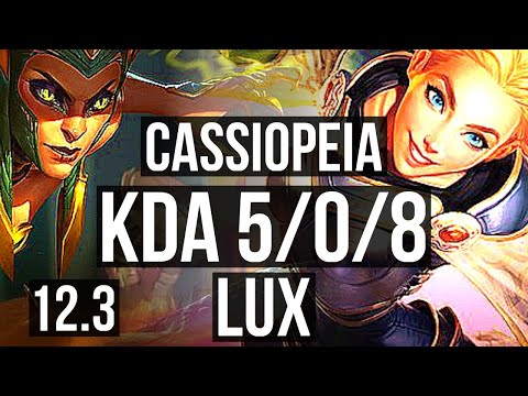 CASSIOPEIA vs LUX (MID) | 5/0/8, 500+ games | EUW Master | 12.3