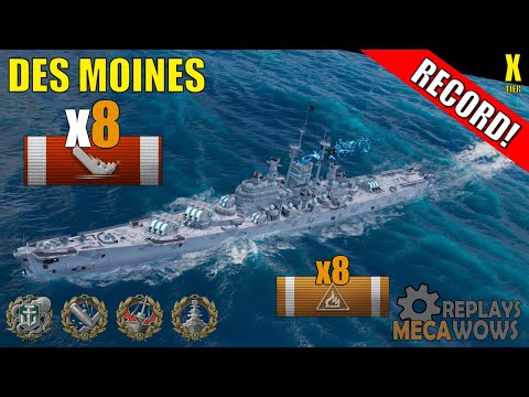 Des Moines 8 Kills & 284k Damage | World of Warships Gameplay