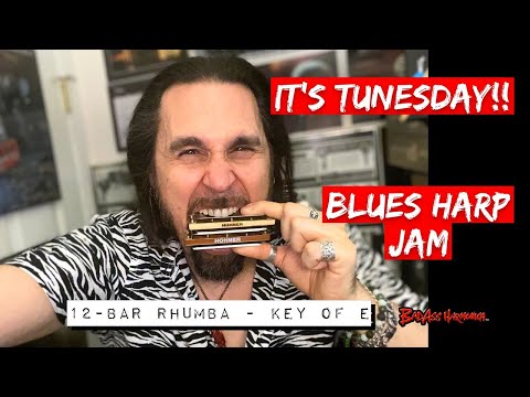 How To Not Suck with a 12-Bar Rhumba, Blues Harmonica Jam - Key of E - Tunesday 50