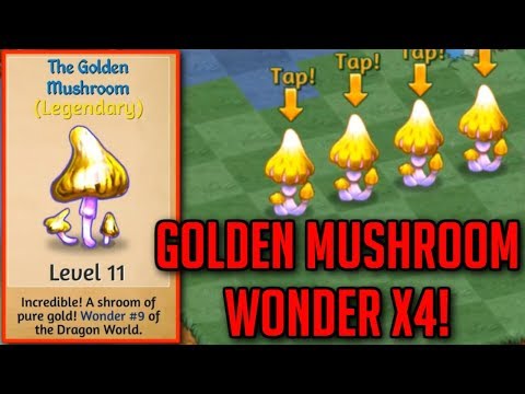Creating Golden Mushroom Wonder - Level 10 Magic Mushrooms | Merge Dragons