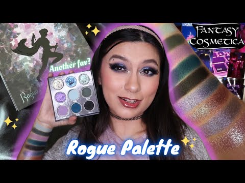 FANTASY COSMETICA ROGUE PALETTE REVIEW, TUTORIAL, AND SWATCHES | IS IT MY NEW FAVORITE ONE?! 💜💙✨