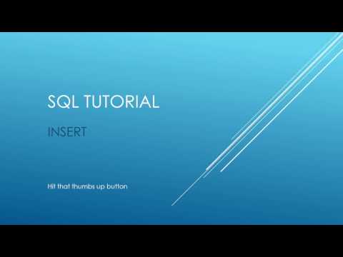 SQL Tutorial - INSERT