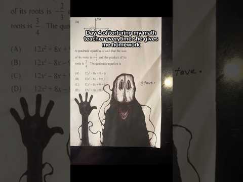 day 4 of torturing my math teacher everytime she gives me homework #art #horror #drawing #shorts