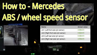 How to diagnose and replace ABS Speed Sensor (FR. R.), W/S212, E300/400 Hybrid