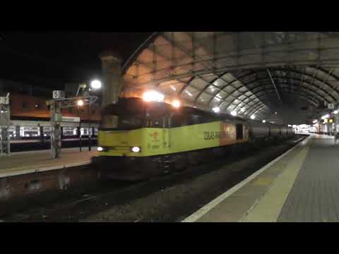 Colas Rail Class 60s at Newcastle Central - 60047 and 60087 on Cement Trains - 27th Oct 2017