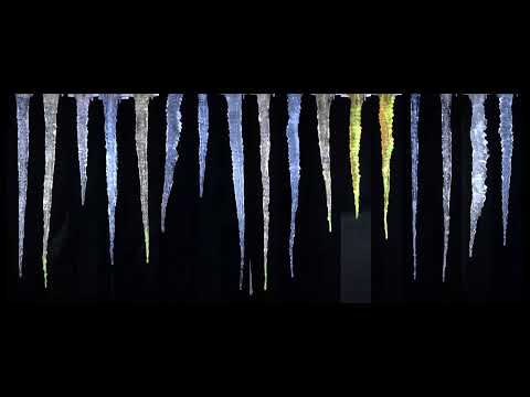 17 rotating lab grown icicles, some with dye