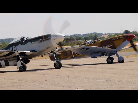 Spitfire, Mustang & F-35 at Duxford Flying Legends Air Show  England - 2018 -