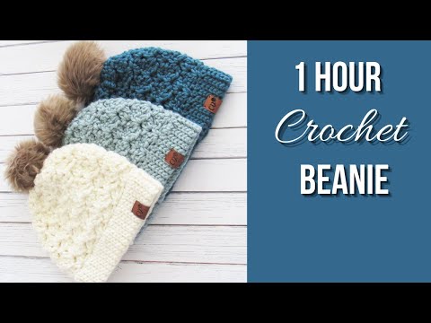 1 Hour Crochet Beanie (Easy Pattern)