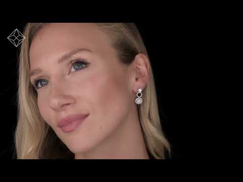 Diamond Multi Wear Circle Cluster Earrings 1.3ct Set in 18K White Gold - P3404