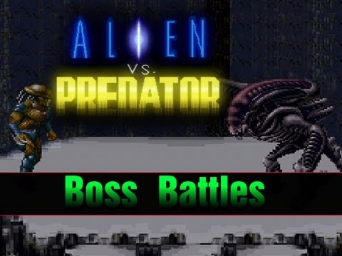 Aliens vs Predator SNES Boss Battles Super Nintendo AVP SNES All Bosses Video