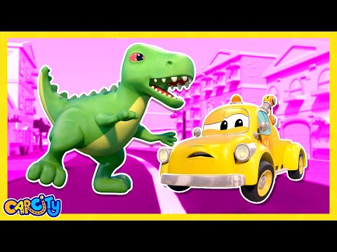🦕 DINOSAUR in Car City | Spinosaurus vs. T-REX | Best of DINO episodes of Tom the Tow Truck ✨