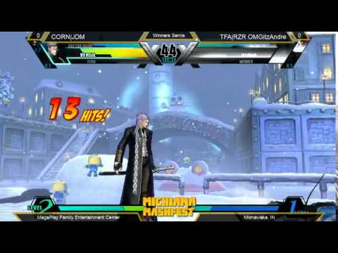 TFA|RZR OMGitzAndre vs CORN|JDM - Michiana Mashfest Winners Semis Ultimate Marvel vs Capcom 3