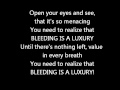 atreyu- bleeding is a luxury lyrics HQ