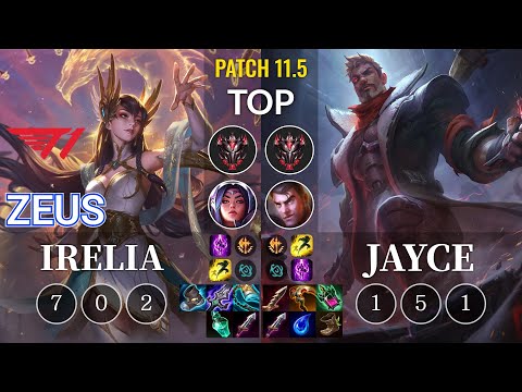 T1 Zeus Irelia vs Jayce Top - KR Patch 11.5