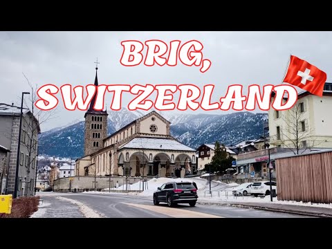 4K-Strolling through Brig, Switzerland! 🇨🇭A Quiet Town Under the Snow-Capped Mountains! #xplorerziva