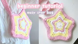 crochet star bag for beginner ☁️ crochet bag step by step