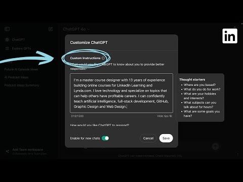ChatGPT 提示--自定義指令以獲得更好的回覆 (ChatGPT Tip - Custom instructions for better responses)