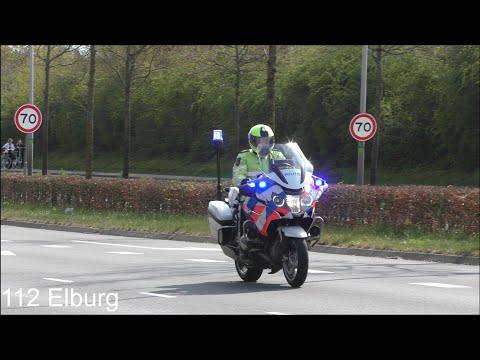 P1 Politie Motor BMW RT1200 2018 met spoed naar een schuurbrand in Zwolle