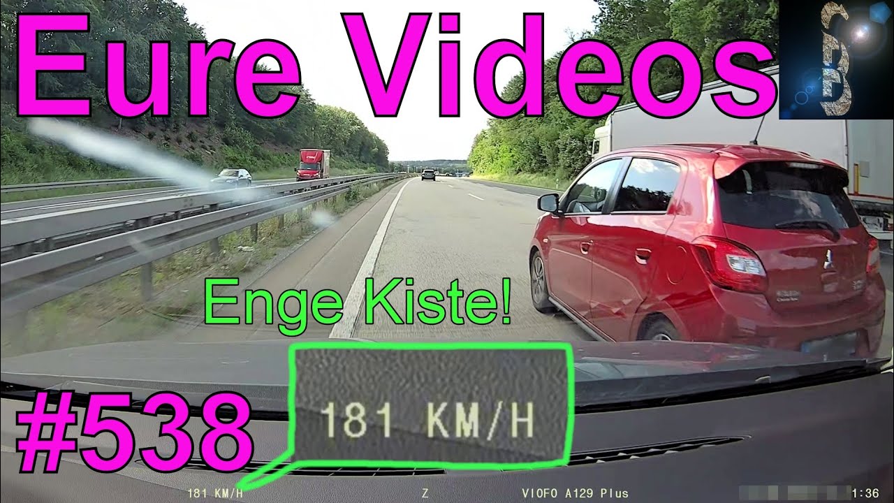 Eure Videos #538 - Dashcam Fußgänger übersehen Schranke klemmt Bein Rausziehen ohne gucken