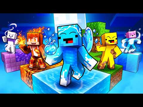 Mikey and JJ: 5 FRIENDS on an ELEMENTAL Minecraft Skyblock - Maizen