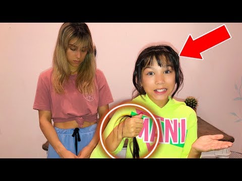 CUTTING MY HAIR BEHIND MY MOMS BACK!!