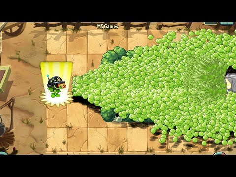 PvZ 2 Challenge - 50 Plants level 1 POWER UP Vs Rodeo Legend Zombie Level 20 - Who will win?