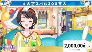 ホロライブ・大空スバル、登録者200万人突破！仲間も涙の祝福