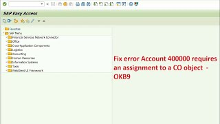 Fix error Account 400000 requires an assignment to a CO object in SAP MM