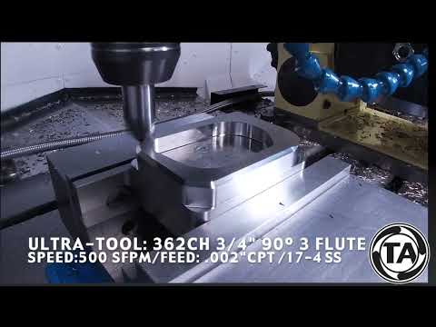 Ultra-Tool 362CH Three Flute Helical Chamfer Mill milling 17-4SS 37HRC