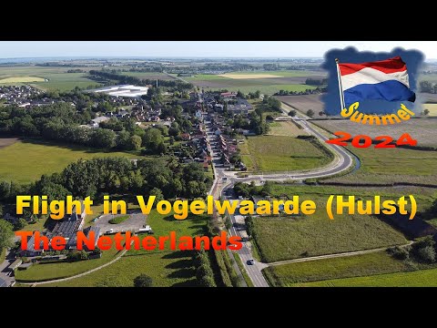 Flight in Vogelwaarde village overview summer 2024