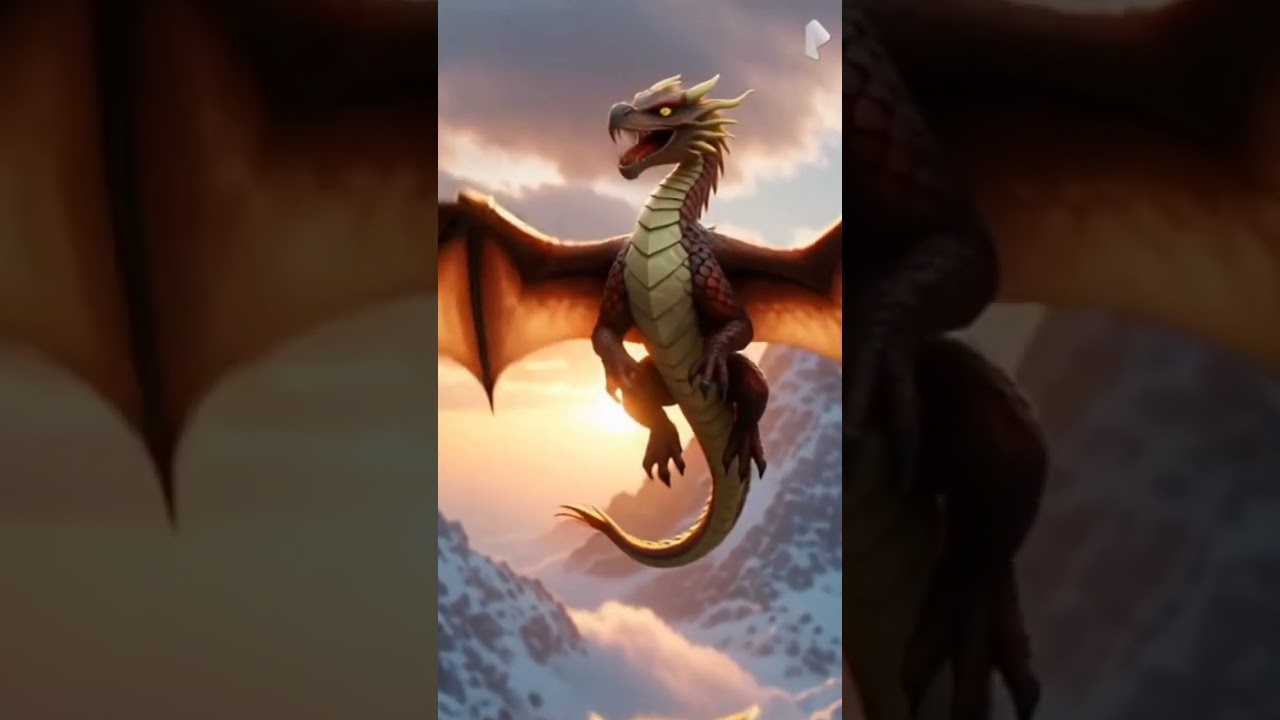 Epic Dragon Flying Through Clouds | Ultra Realistic Fire Breathing Animation