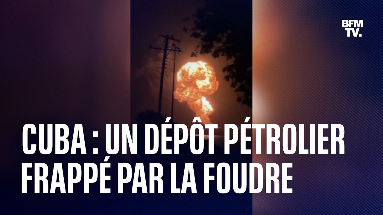 Cuba: les images de l'impressionnante explosion d'un dépôt pétrolier frappé par la foudre