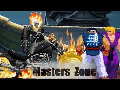 Ghost Rider VS Shin Ryu & Ken - Death Battle & Who is Strong! | KOF Mugen | Free Game Masters Zone