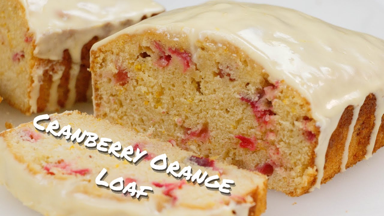 Cranberry Orange Loaf With An Orange Cream Cheese Glaze | Easy One Bowl Quick Bread