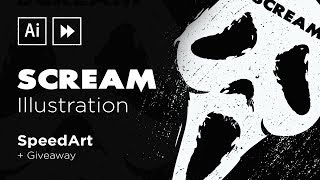 Adobe Illustrator SpeedArt | Scream Illustration &amp; Giveaway