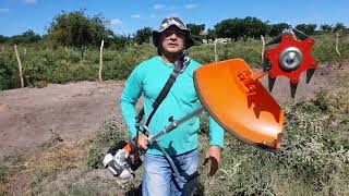 Testei minha roçadeira  com um disco articulado e a  enxada rotativa, será que funcionou?