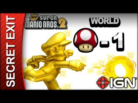 New Super Mario Bros. 2 - Secret Exit Guide - World Mushroom-1 - Walkthrough