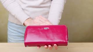 Гаманець жіночий з гладкої екошкіри KIVI 19051 темно-рожевий